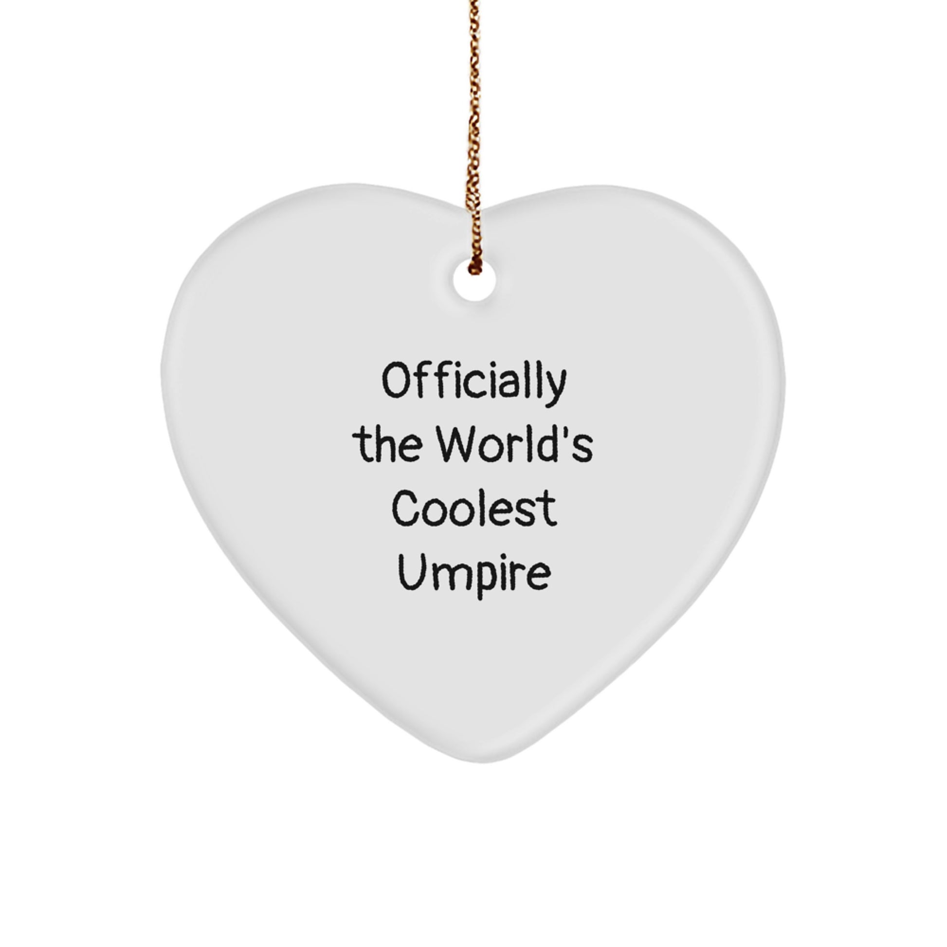 Umpire Gifts from Friends Officially The World's Coolest Umpire Heart Ornament for Christmas - Image 1