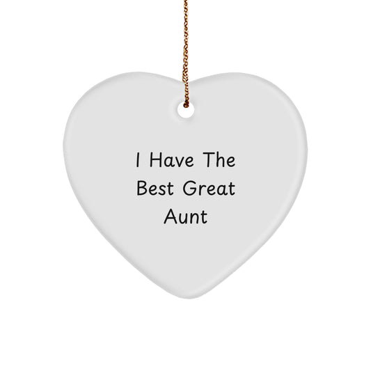 Funny Aunt Gifts from Men to Women - I Have The Best Great Aunt Heart Ornament for Christmas Unique Gifts - Image 1