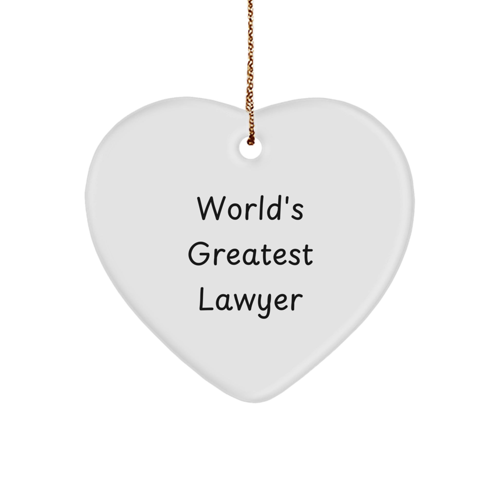 Funny World's Greatest Lawyer Heart Ornament Gifts from Men to Lawyer Friends, Unique Christmas Lawyer Gift for Lawyer's Office - Image 1