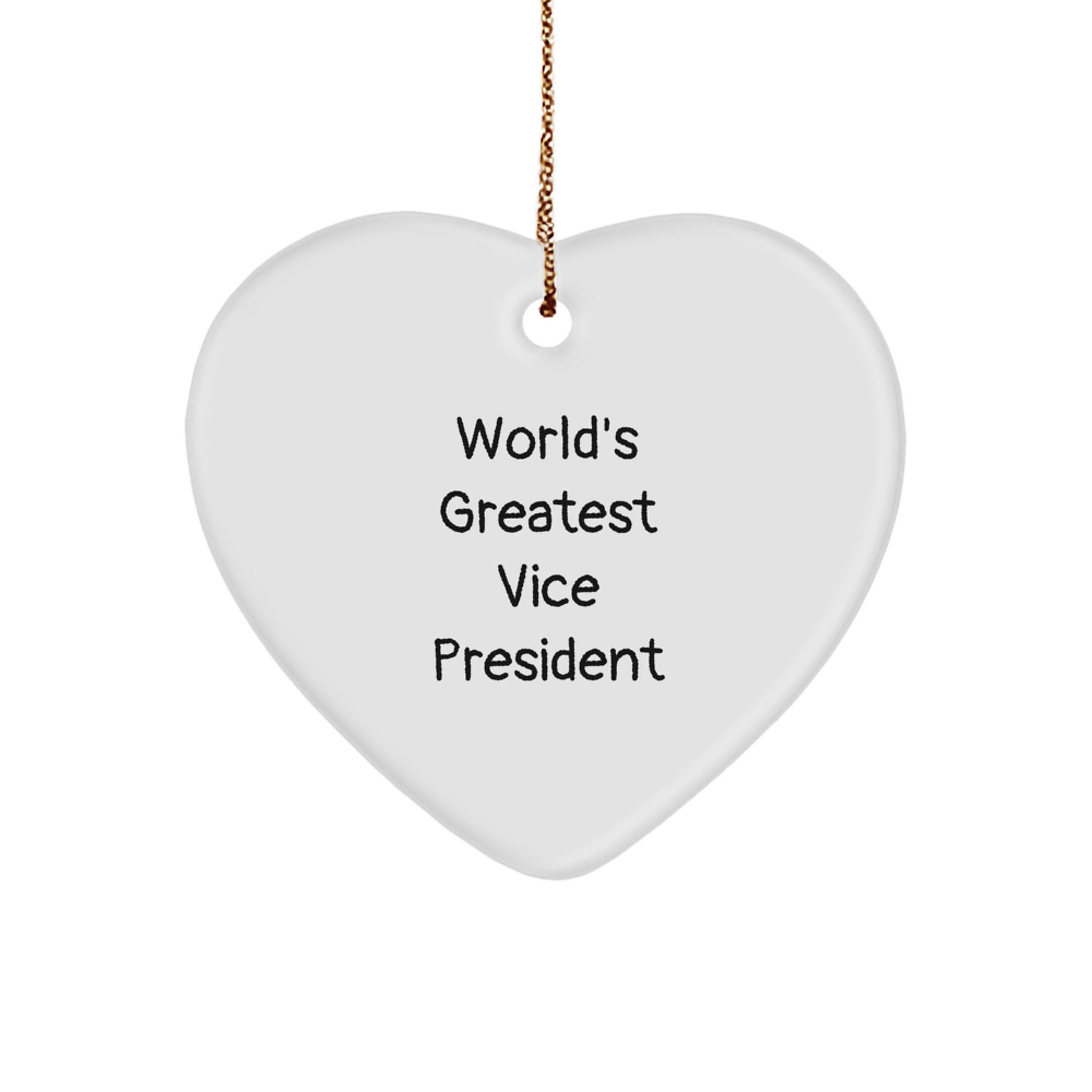 Funny Vice President Gifts for Men, Christmas Unique Gifts from Friends, Heart Ornament with 'World's Greatest Vice President' Quote - Image 1