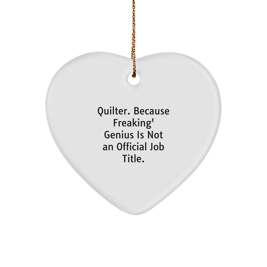 Quilter Heart Ornament Idea for Coworkers Christmas Gift - Image 1