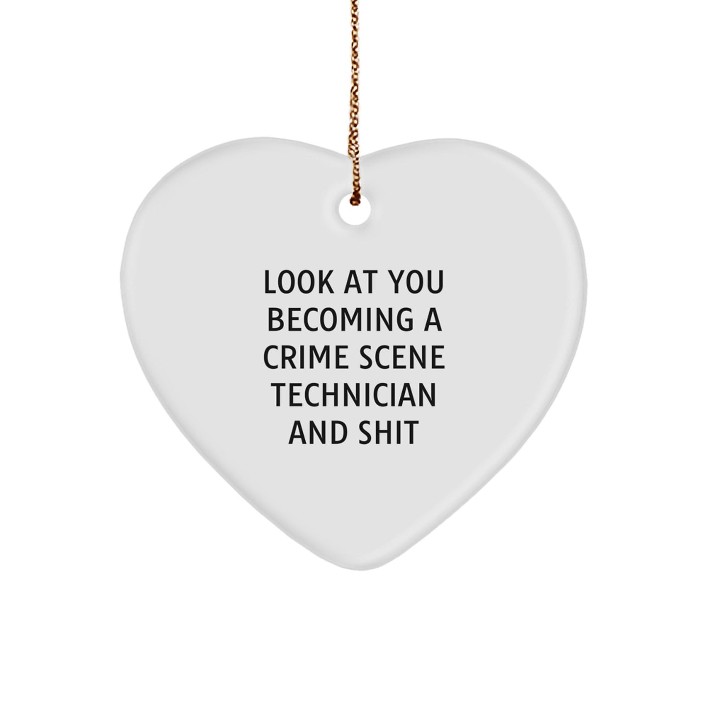  Funny Crime Scene Technician Heart Ornament Gifts for Men, Women, and Friends on Christmas Unique - Image 1