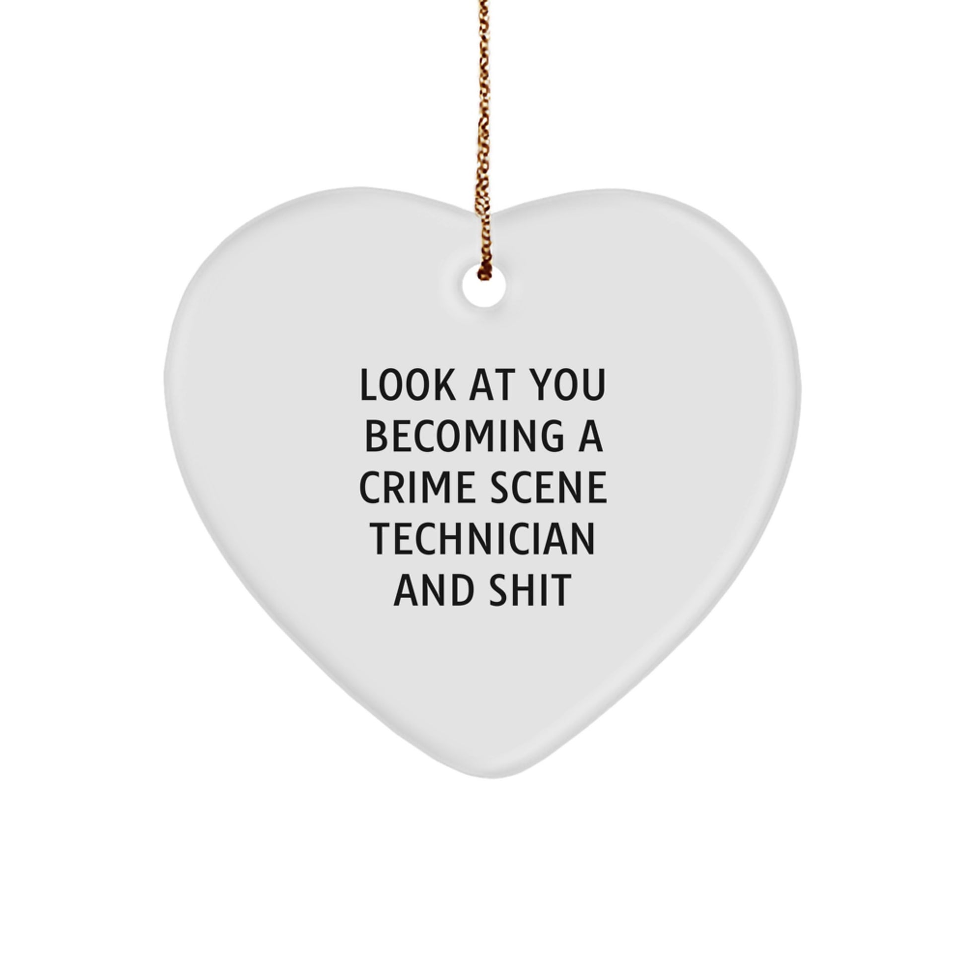  Funny Crime Scene Technician Heart Ornament Gifts for Men, Women, and Friends on Christmas Unique - Image 1