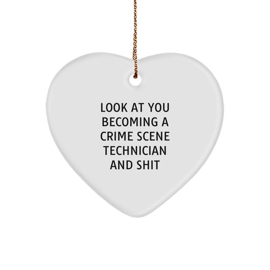  Funny Crime Scene Technician Heart Ornament Gifts for Men, Women, and Friends on Christmas Unique - Image 1