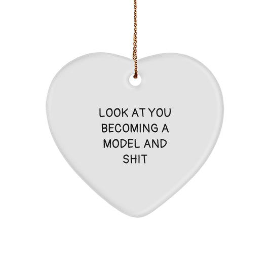 Funny Model Gifts for Men, Women, or Friends - Heart Ornament for Christmas Unique Presents from Loved Ones - Image 1
