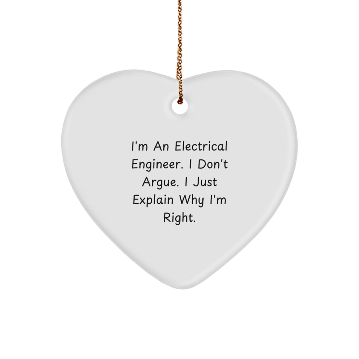 Electrical Engineer Novelty Heart Ornament for Friends Christmas Gift - Image 1