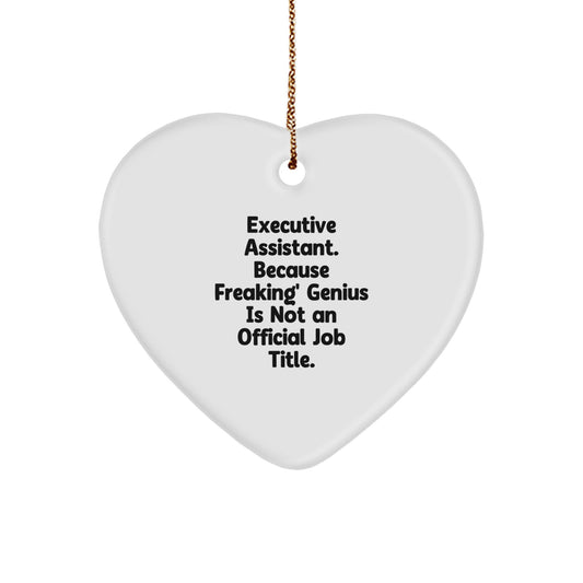 Funny Executive Assistant Gifts, Heart Ornament for Christmas Unique Gifts from Men to Executive Assistants - Image 1
