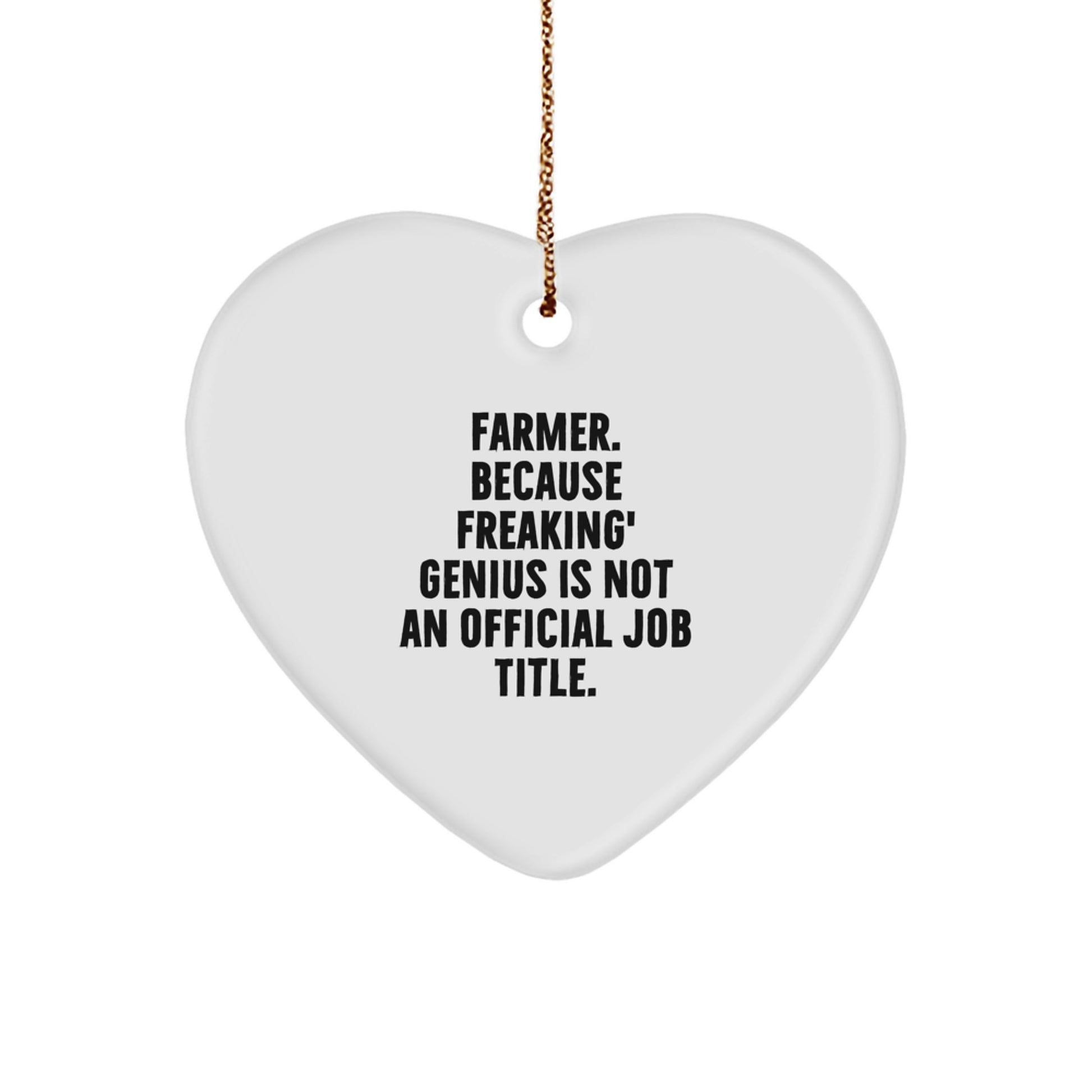 Funny Farmer Gifts Heart Ornament, Gifts from Friends, Family, or Coworkers to Farmer Men or Women, Christmas Unique Decorations - Image 1