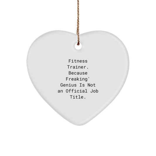 Funny Fitness Trainer Heart Ornament Gifts from Friends, Unique Christmas Decorations for Fitness Enthusiasts, Heart Shaped - Image 1