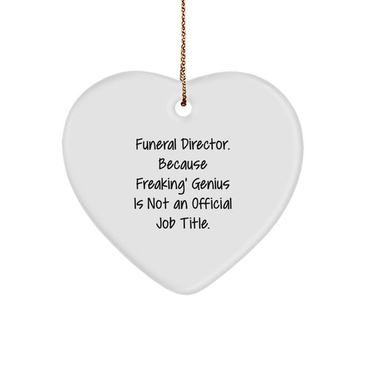 Funny Funeral Director Gifts from Men, Unique Heart Ornament for Funeral Directors, Christmas Unique Gifts for Men - Image 1