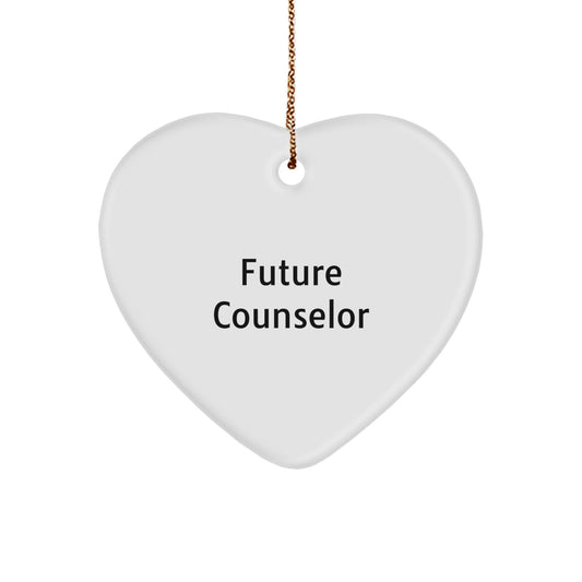 Funny Counselor Gifts from Friends, Heart Shaped Ornament for Future Counselor at Christmas Time - Image 1