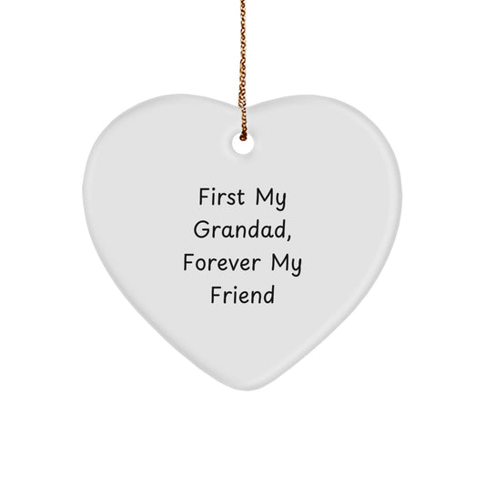 Funny Grandad Gifts, Heart Ornament for Grandad, First 'My Grandad' Christmas Unique Gifts from Family, Gifts for Grandad Men - Image 1