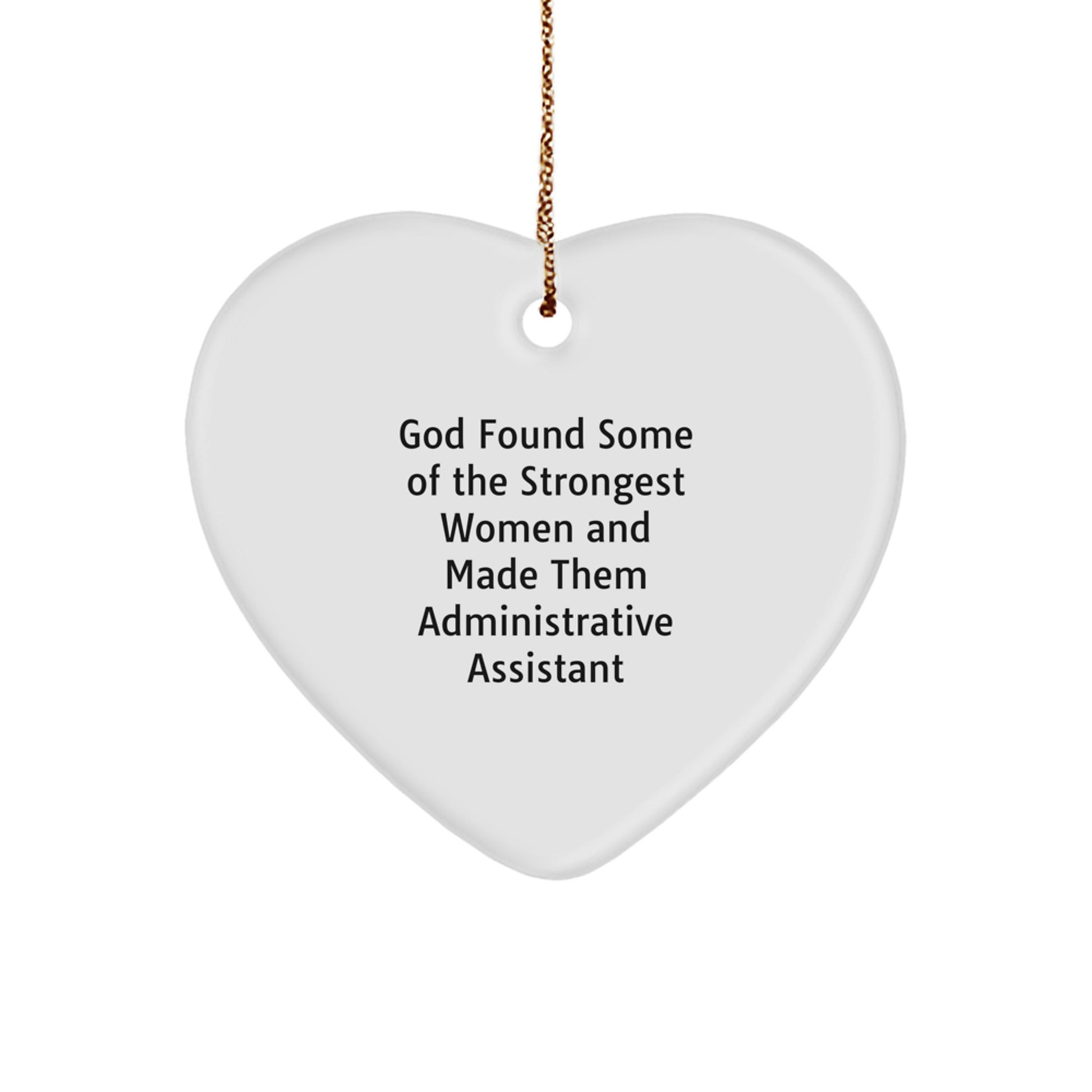 Funny Inspirational Heart Ornament Gifts for Administrative Assistant Women, Gifts from Friends, Christmas Unique Office Decorations with Strength Quote - Image 1