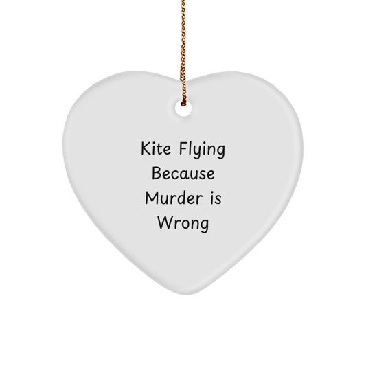 Funny Kite Flying Heart Ornament, Gifts from Friends for Kite Enthusiasts, Christmas Decorations with a Twist - Image 1