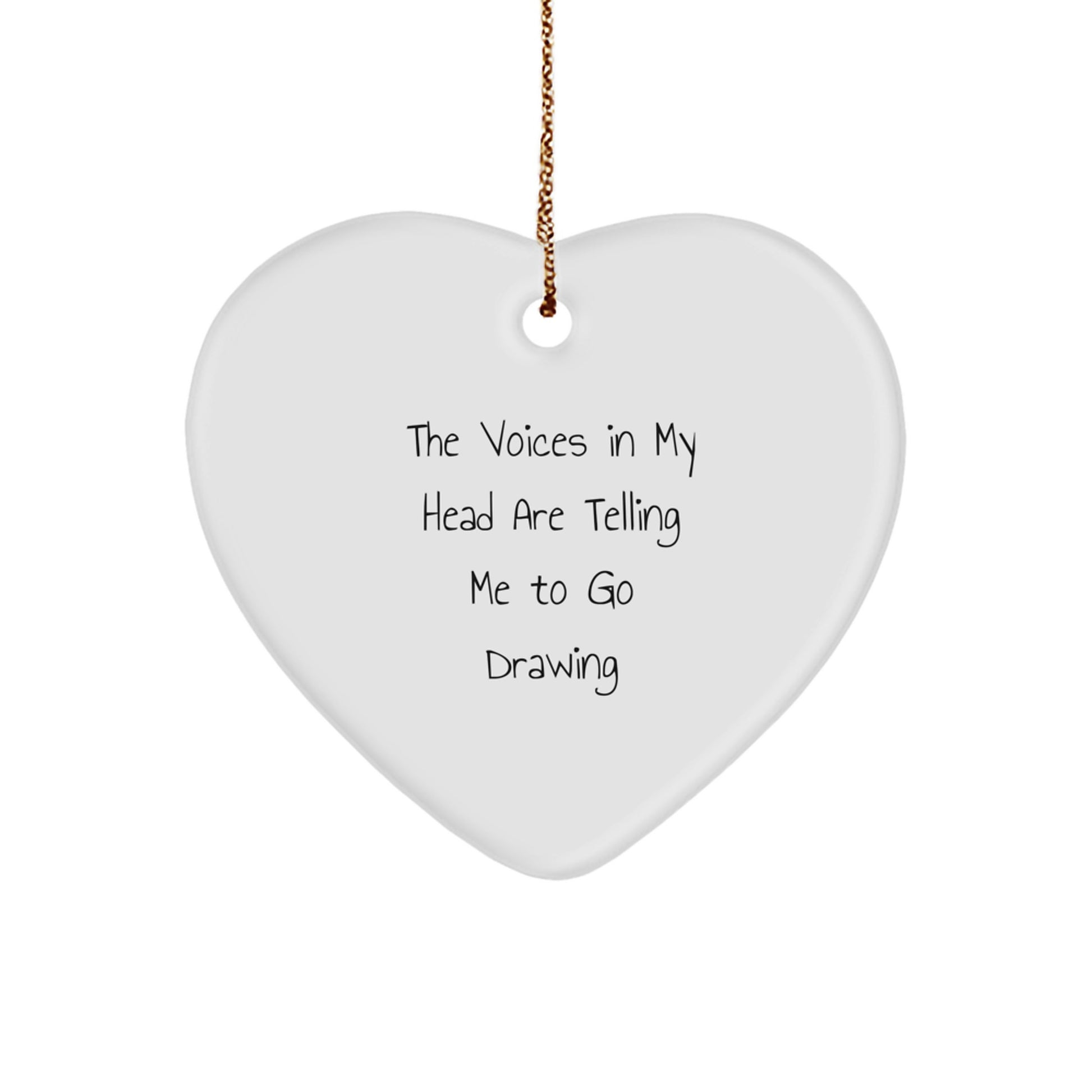 Funny Drawing Heart Ornament Gifts from Friends for Christmas Drawing Lovers - Image 1