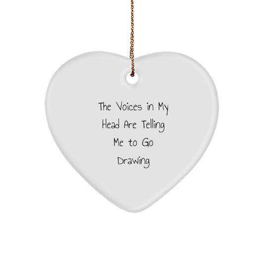 Funny Drawing Heart Ornament Gifts from Friends for Christmas Drawing Lovers - Image 1