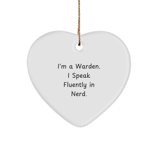 Funny Warden Gifts for Him, Heart Ornament, Inspirational Quote - Gifts from Friends, Family, Coworkers - Image 1