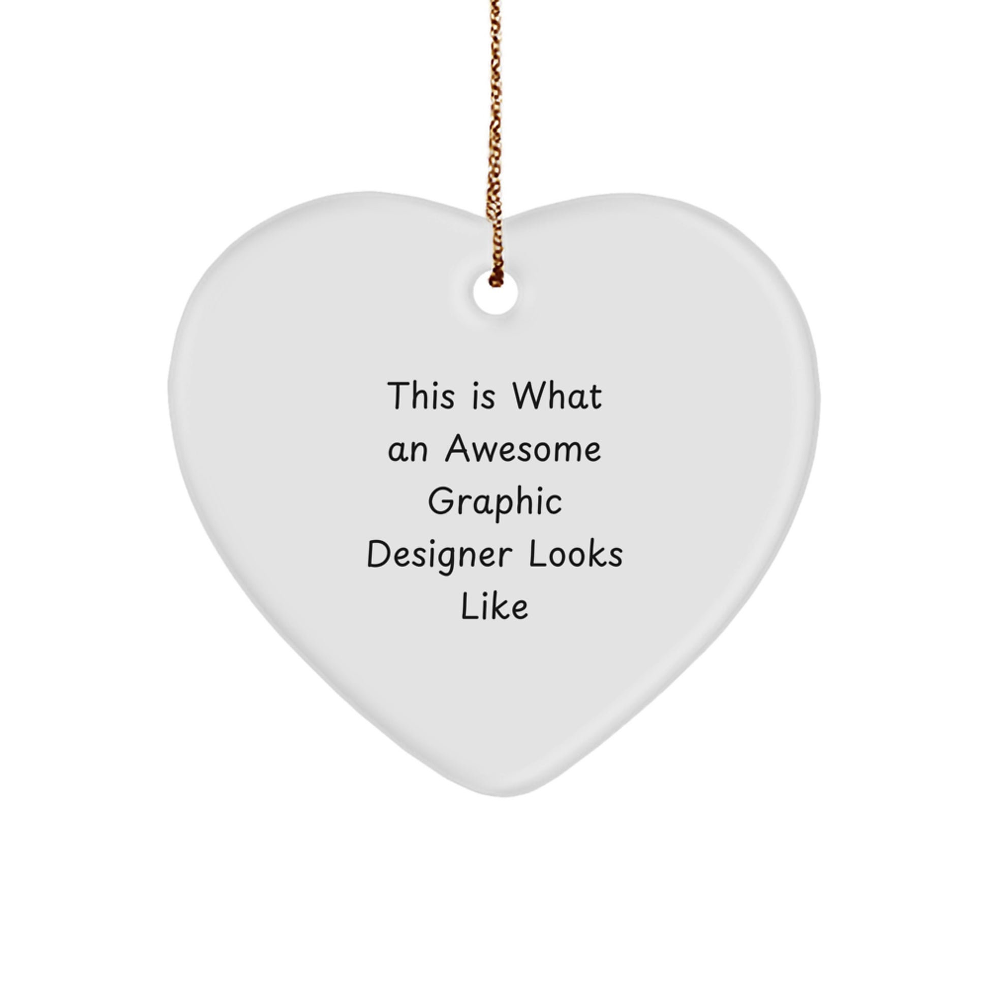 Gifts for Graphic Designers, Funny Heart Ornament, Christmas Unique Gifts, Gifts from Friends, Heart Shaped MDF Ornament - Image 1