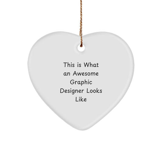 Gifts for Graphic Designers, Funny Heart Ornament, Christmas Unique Gifts, Gifts from Friends, Heart Shaped MDF Ornament - Image 1