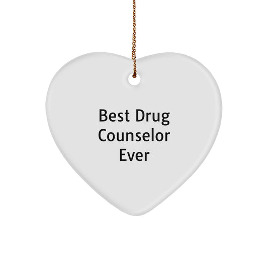 Gifts from Friends for Best Drug Counselor Ever - Heart Ornament, Christmas Unique Gifts - Image 1