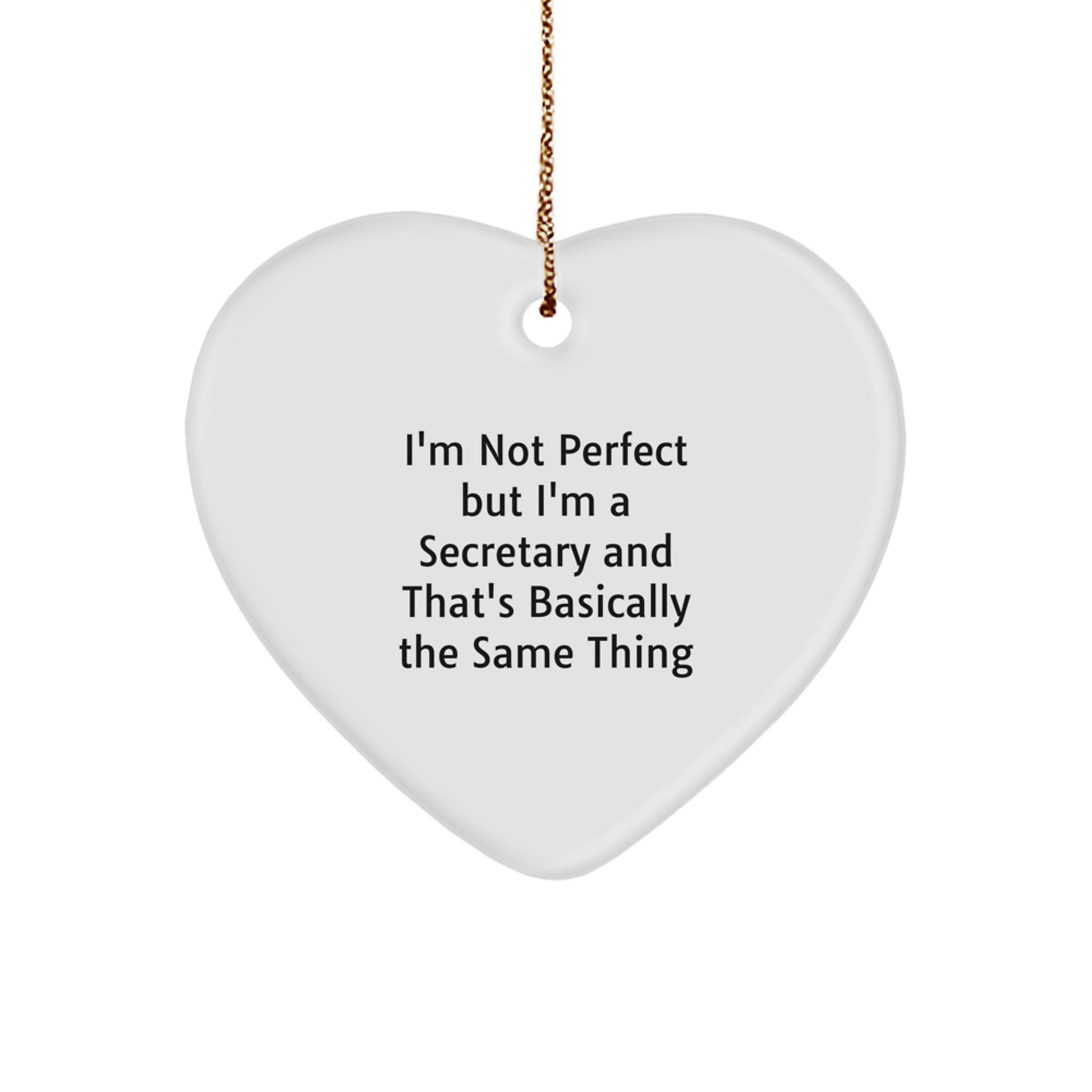 Secretary Heart Ornament Funny Quote Gifts from Friends for Unique Christmas Memorable Present - Image 1