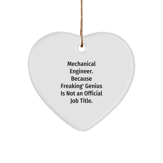 Mechanical Engineer Gifts from Family, Funny Heart Ornament, Christmas Unique Presents for Men - Image 1