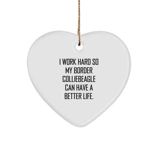 Funny Border Collie Dog Gifts from Men to Women - Heart Ornament for Christmas Unique Gifts - Inspirational Quote for Border Collie Dog Parents - Image 1