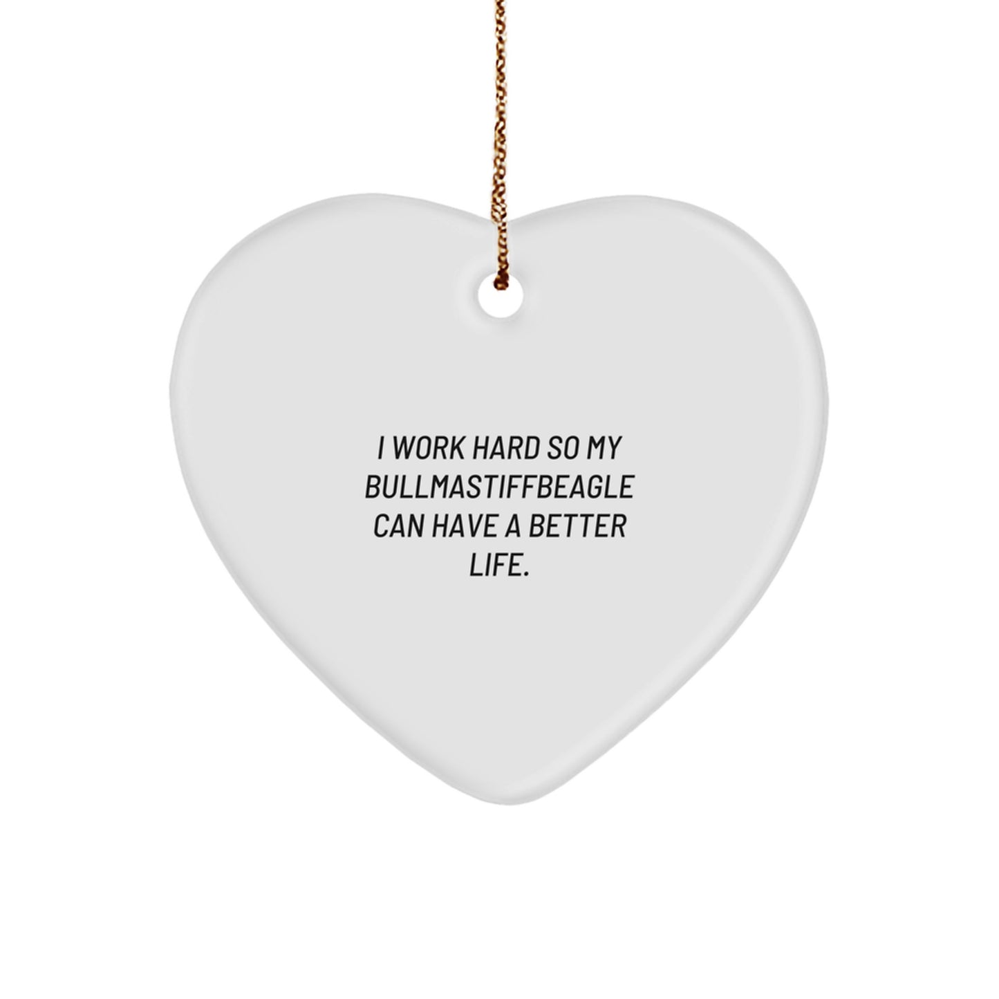 Bullmastiff Dog Lover's Heart Ornament, Gifts from Men to Family, Bullmastiff Dog Enthusiast Christmas Unique Gifts, Heart Ornament for Bullmastiff Dog - Image 1