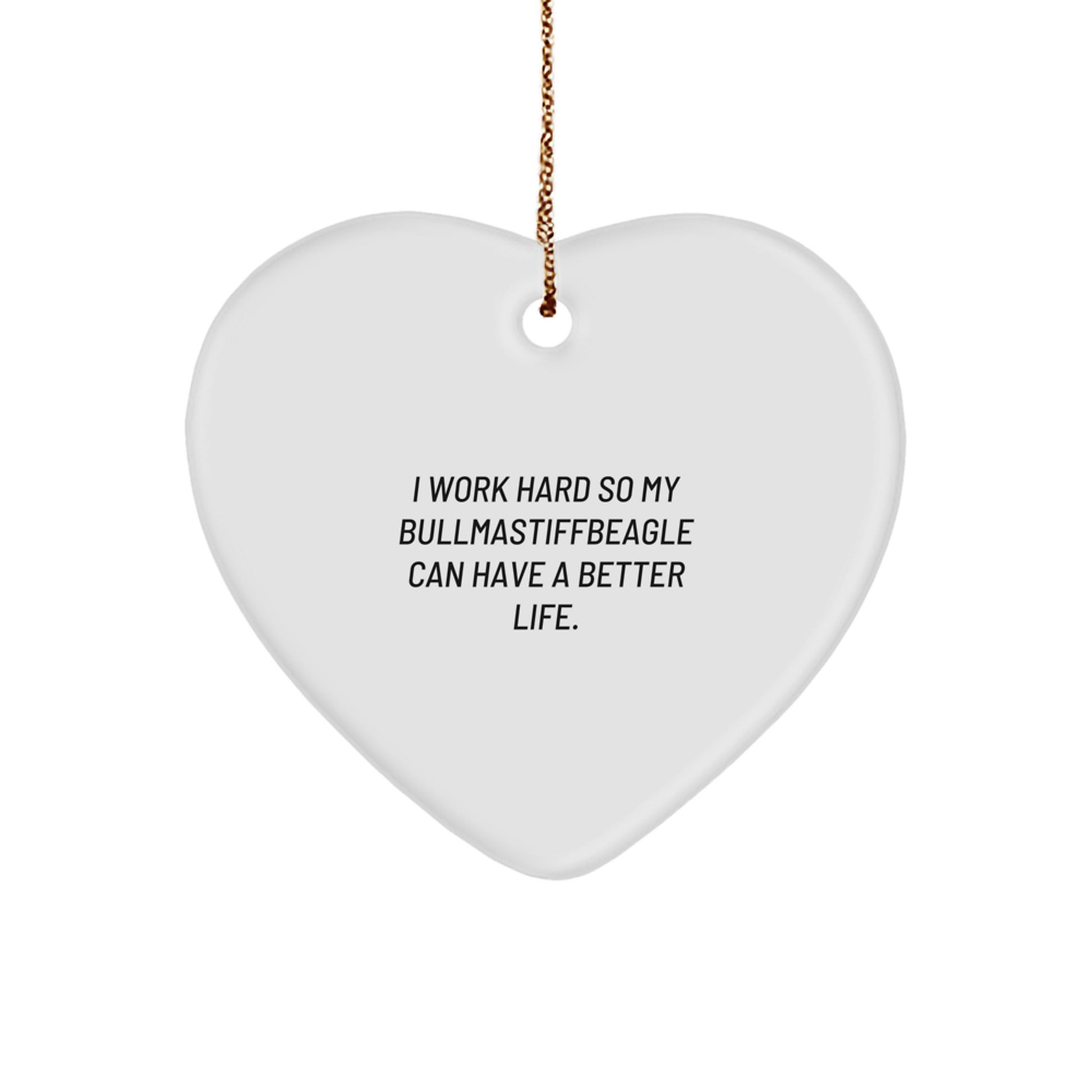 Bullmastiff Dog Lover's Heart Ornament, Gifts from Men to Family, Bullmastiff Dog Enthusiast Christmas Unique Gifts, Heart Ornament for Bullmastiff Dog - Image 1
