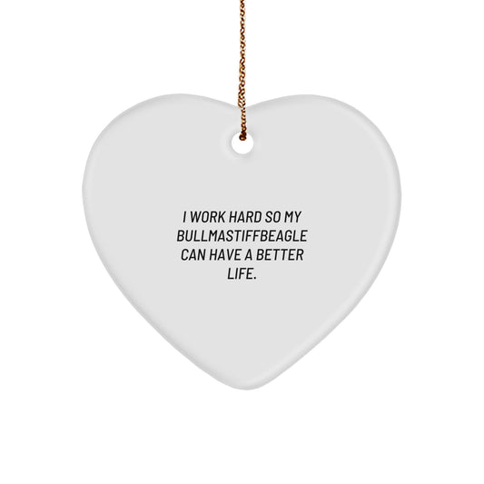 Bullmastiff Dog Lover's Heart Ornament, Gifts from Men to Family, Bullmastiff Dog Enthusiast Christmas Unique Gifts, Heart Ornament for Bullmastiff Dog - Image 1