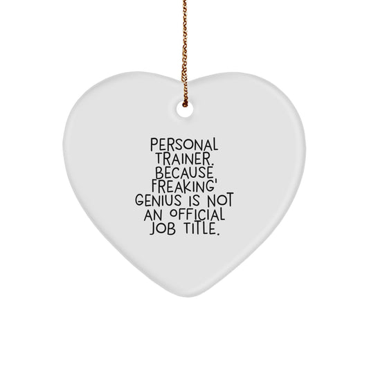 Funny Personal Trainer Heart Ornament Gifts from Men to Friends for Christmas Unique Presents - Image 1