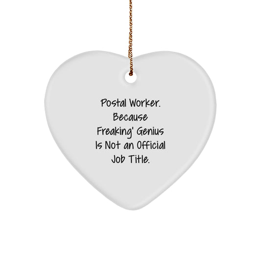 Funny Gifts from Friends and Family for Postal Worker Christmas Unique Gifts - Heart Ornament - Image 1