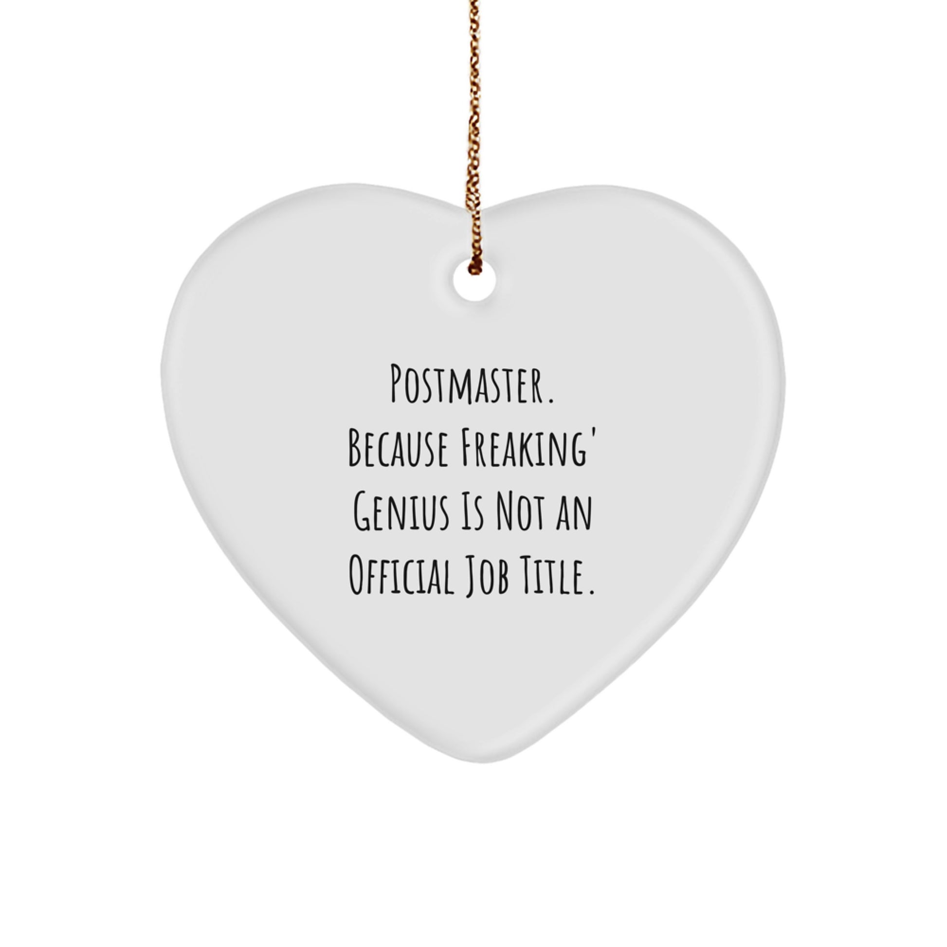 Funny Postmaster Gifts from Friends for Postmaster Heart Ornament, Postmaster Christmas Unique Gifts, Postmaster Heart Shaped - Image 1
