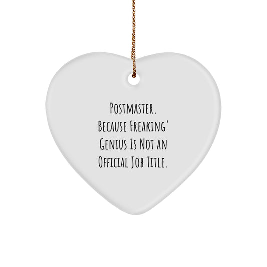 Funny Postmaster Gifts from Friends for Postmaster Heart Ornament, Postmaster Christmas Unique Gifts, Postmaster Heart Shaped - Image 1