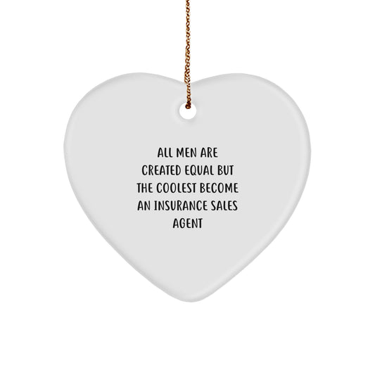Funny Insurance Sales Agent Gifts, Heart Ornament for Men, Christmas Unique Presents for Friends and Family, Gifts from Women, Insurance Sales Agent Heart Shaped Ornament - Image 1