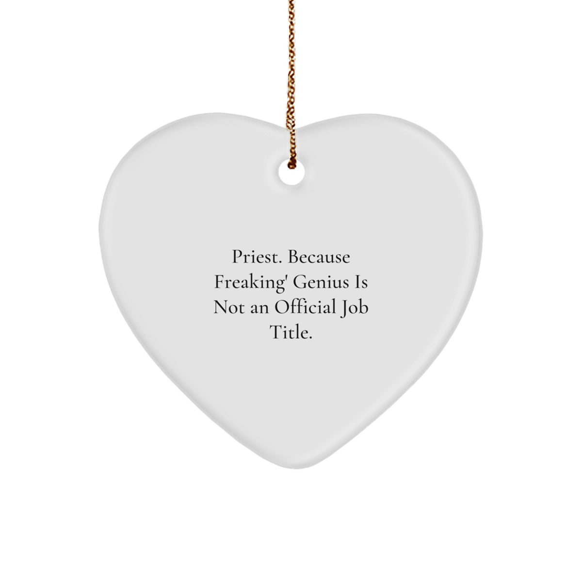 Funny Priest Gifts from Friends, Heart Ornament for Priest, Inspirational Christmas Unique Presents for Men - Image 1