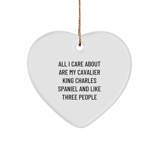 Funny Cavalier King Charles Spaniel Dog Gifts from Friends, Unique Christmas Ornament for Men - All I Care About Are My Cavalier King Charles Spaniel And Like Three People - Image 1