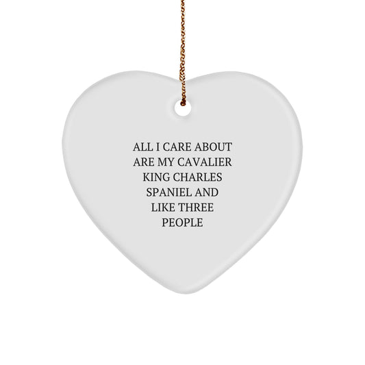 Cavalier King Charles Spaniel Dog Lover Funny Heart Ornament Gifts from Family Friends for Christmas Unique Decoration - Image 1