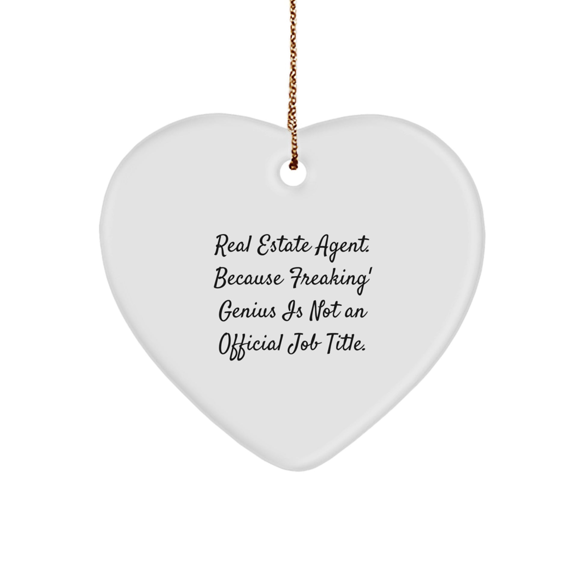 Funny Gifts from Friends to Real Estate Agent - Heart Ornament Christmas Unique Gifts for Men Women Coworkers Family - Image 1