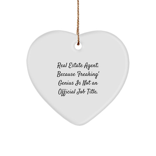 Funny Gifts from Friends to Real Estate Agent - Heart Ornament Christmas Unique Gifts for Men Women Coworkers Family - Image 1