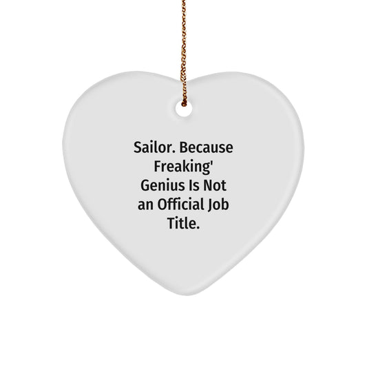 Funny Sailor Gifts from Men, Heart Ornament for Sailor, Unique Christmas Unique Gifts for Men - Image 1