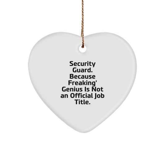 Security Guard Heart Ornament Funny Gift from Friends for Men and Women Christmas Unique Decorations - Image 1