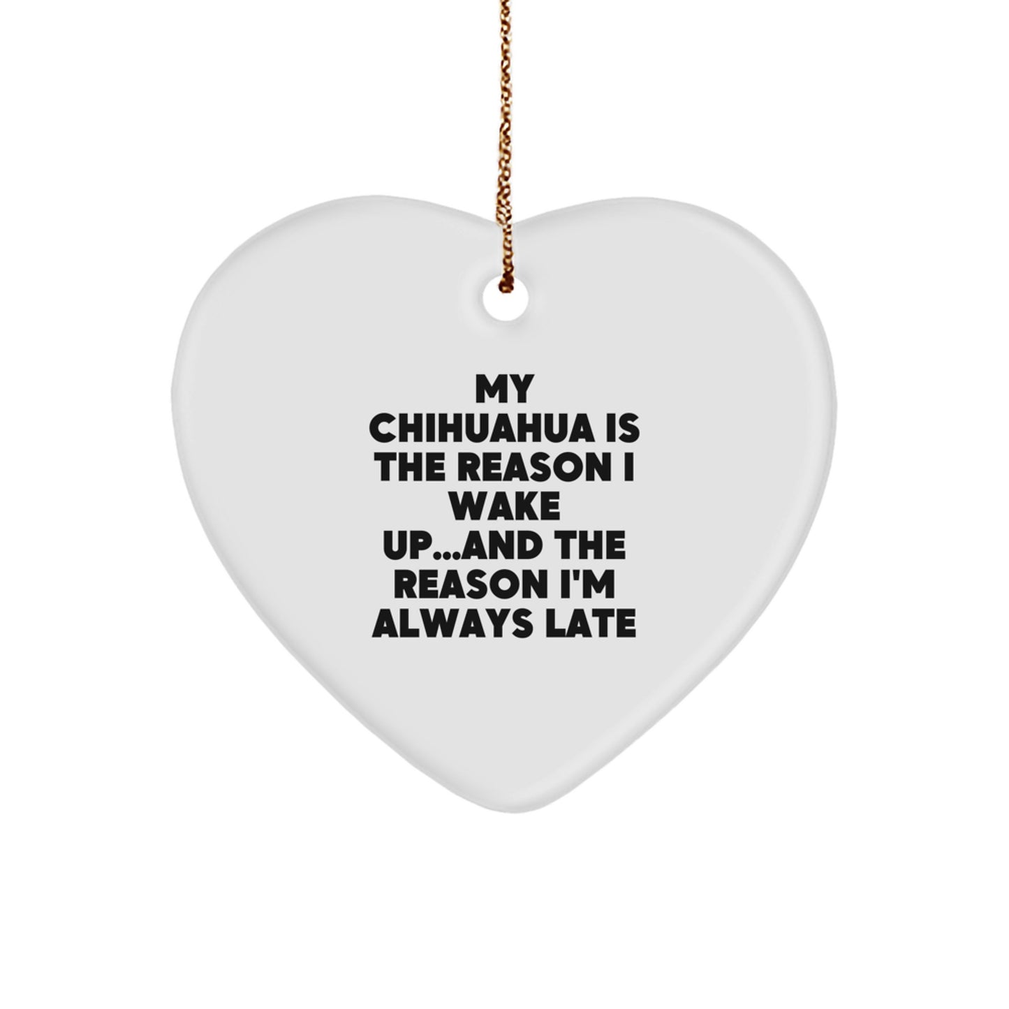 Funny Chihuahua Dog Christmas Unique Gifts from Men to Women Friends Family for Heart Ornament - Image 1