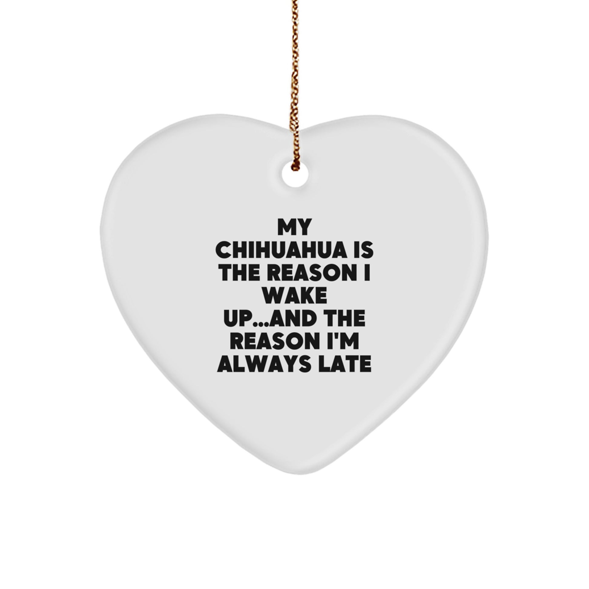 Funny Chihuahua Dog Christmas Unique Gifts from Men to Women Friends Family for Heart Ornament - Image 1