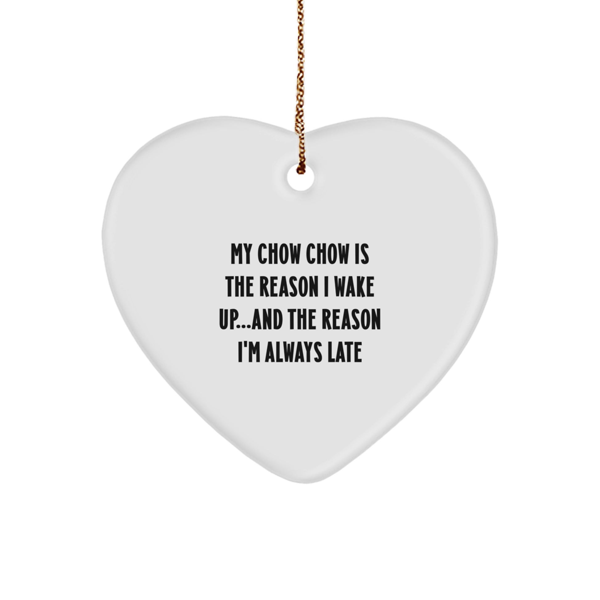 Funny Chow Chow Dog Christmas Heart Ornament Gifts from Chow Chow Lover to Family - Image 1
