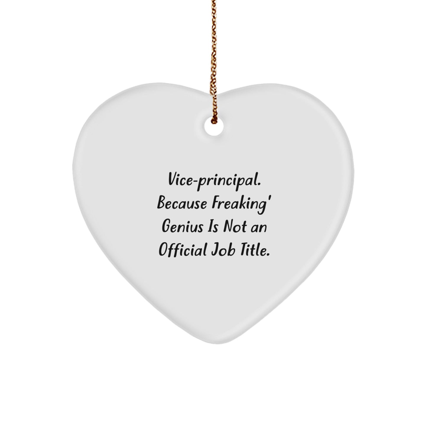 Funny Vice Principal Gifts, Vice Principal Heart Ornaments for Office Decor, Christmas Unique Gifts from Friends, Funny Heart Shaped Decorations for Vice Principal Desk - Image 1
