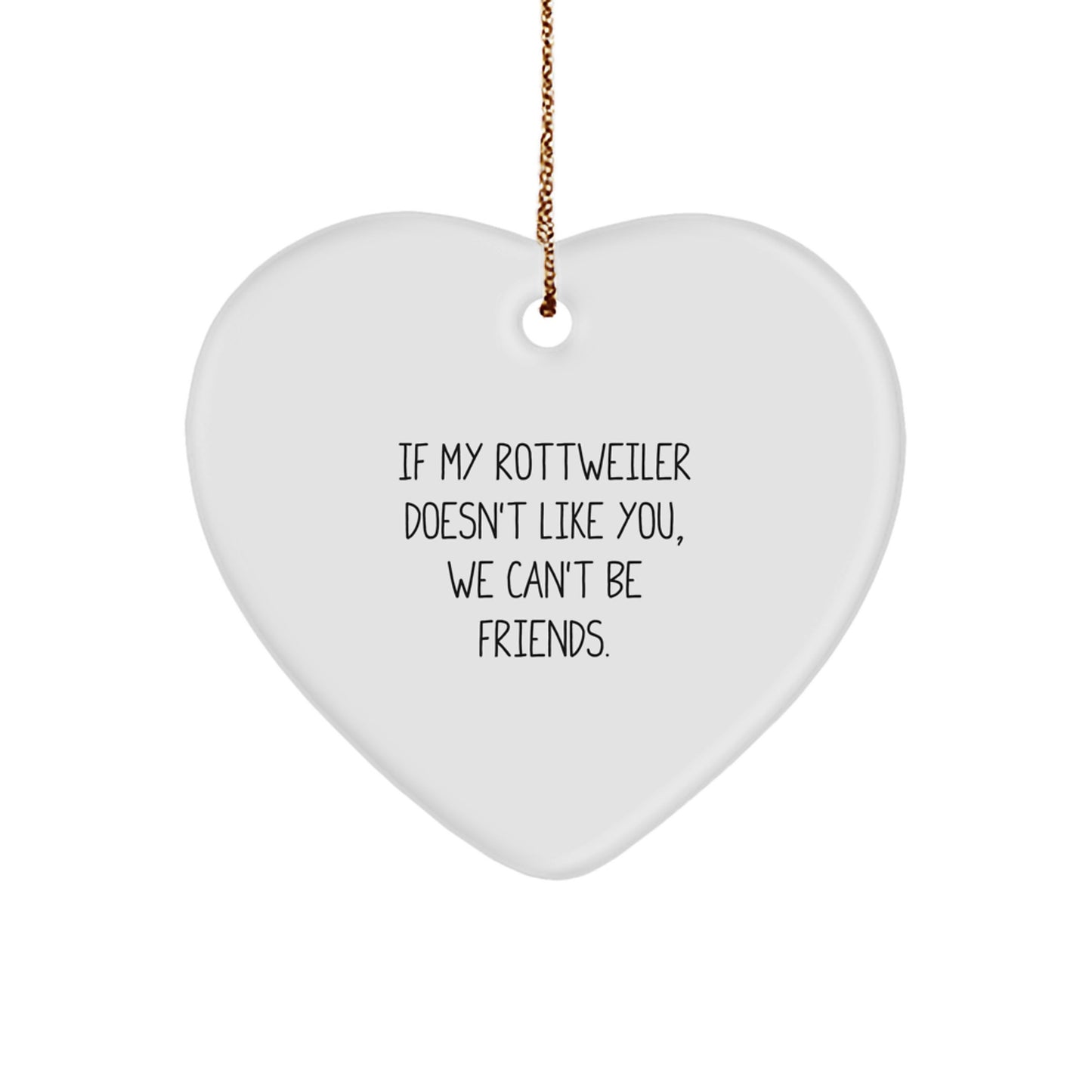 Rottweiler Dog Christmas Unique Gifts for Men Funny Heart Ornament from Mom, Heart-Shaped Decorations for Home - Image 1