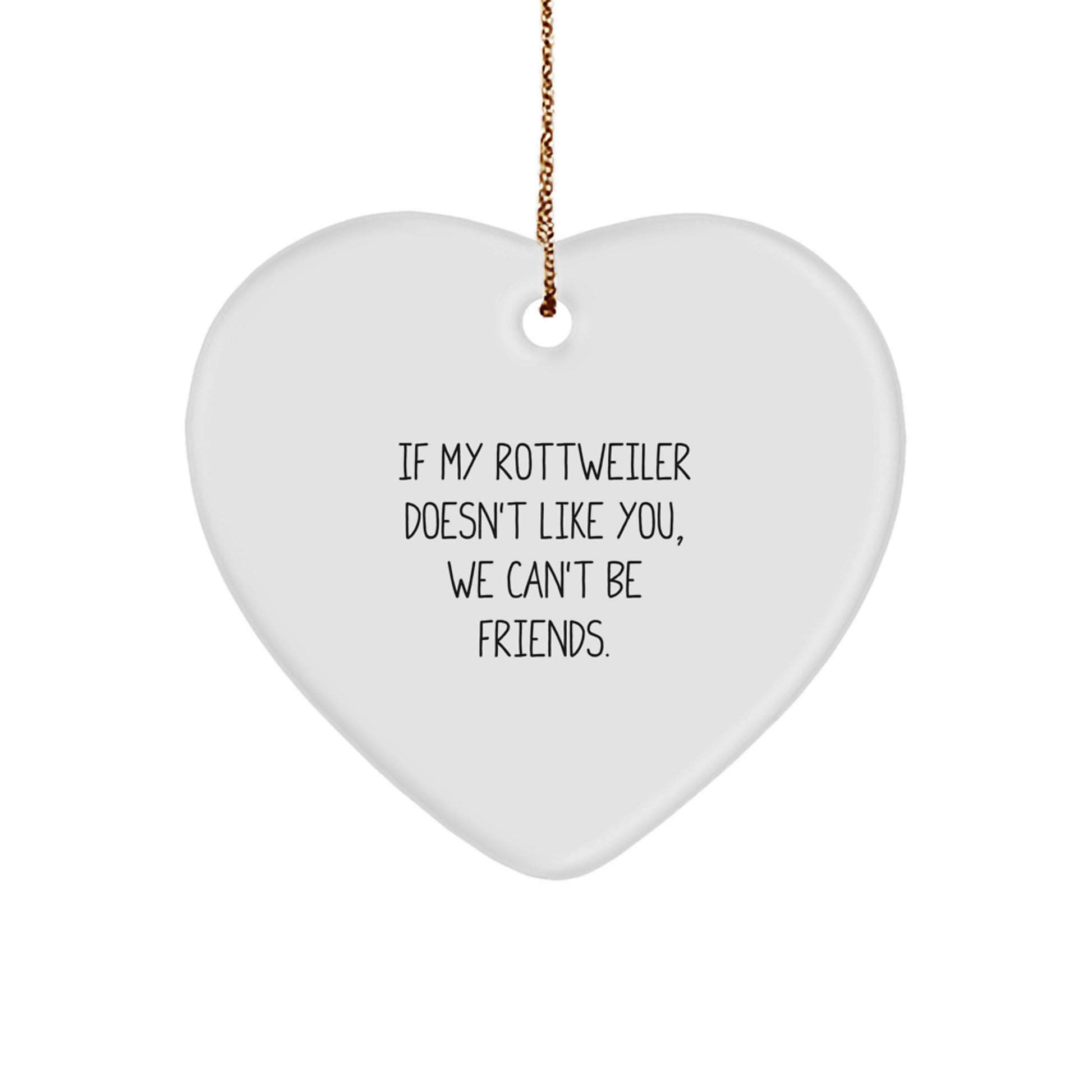 Rottweiler Dog Christmas Unique Gifts for Men Funny Heart Ornament from Mom, Heart-Shaped Decorations for Home - Image 1