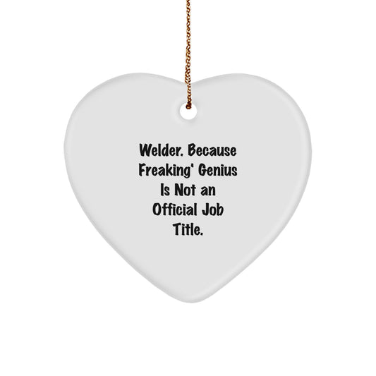 Funny Welder Heart Ornament Gifts from Men to Friends for Christmas Unique - Image 1