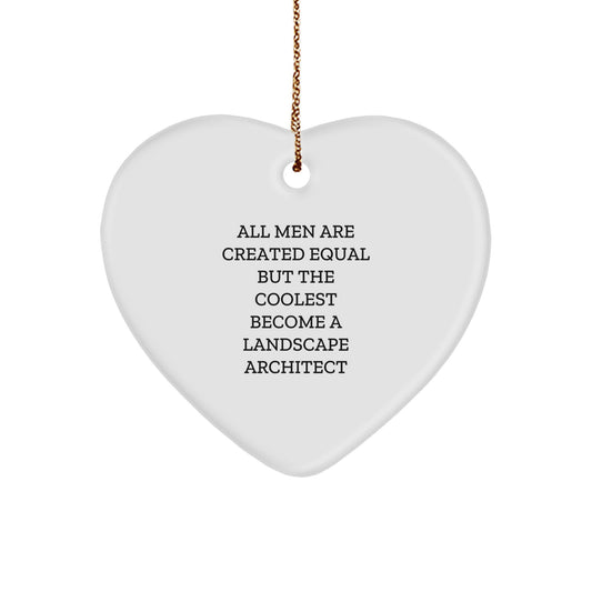 Funny Landscape Architect Gifts for Men, Unique Heart Ornament with Inspirational Quote, Gifts from Friends and Family this Christmas - Image 1